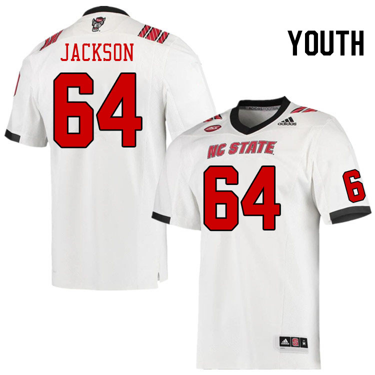 Youth #64 Rico Jackson North Carolina State Wolfpacks College Football Jerseys Stitched-White